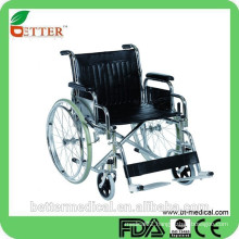 chrome steel flip-up armrest and detachable footrest wheelchair